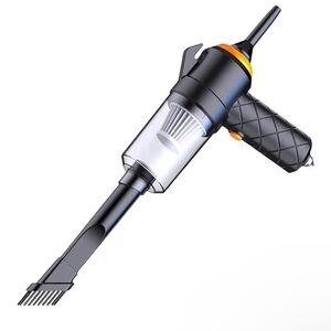 Compact Black and Orange Handheld Vacuum Cleaner - Portable Spot Cleaner